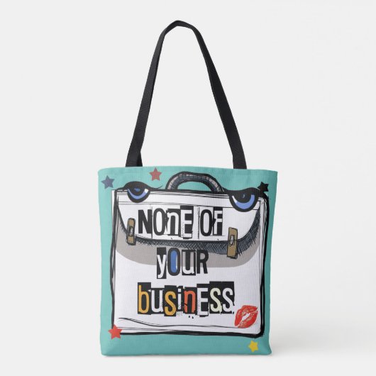 Sassy aktetas: let op je eigen bijenwasschouder tote bag (Achterkant)