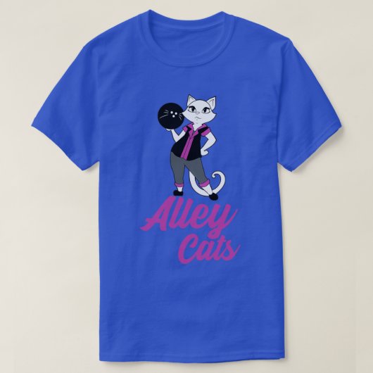 Sassy Alley Cat Bowling Team Backside Print Girls T-shirt (Design voorkant)