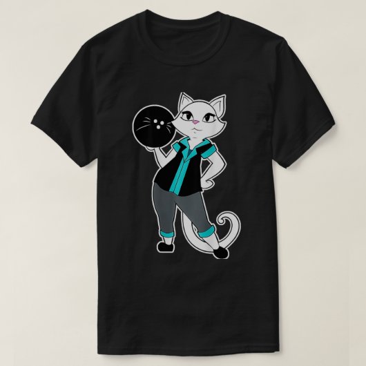 Sassy Alley Cat Bowling Team Backside T T-shirt (Design voorkant)