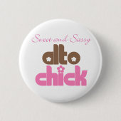 Sassy Alto Chick Music Button (Voorkant)