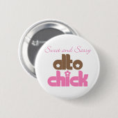 Sassy Alto Chick Music Button (Voorkant /achterkant)
