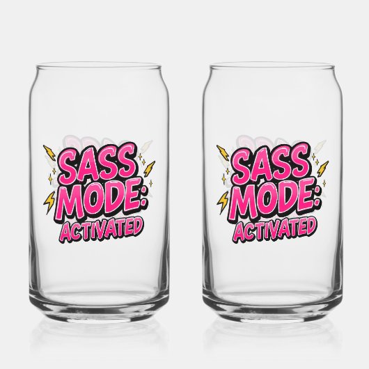 Sassy Attitude and Bold Pop Art Blikvorm Glas (Voorkant)