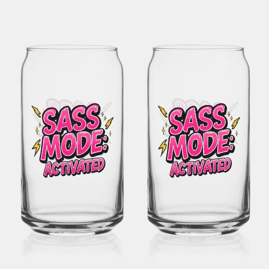 Sassy Attitude and Bold Pop Art Blikvorm Glas (Achterkant)