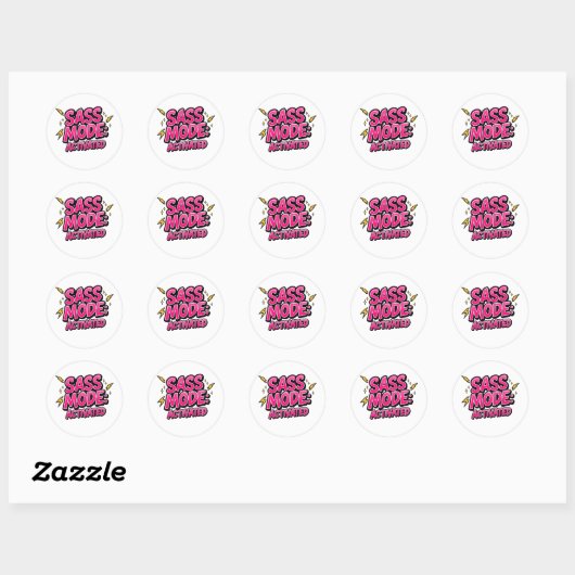 Sassy Attitude and Bold Pop Art Ronde Sticker (Vel)