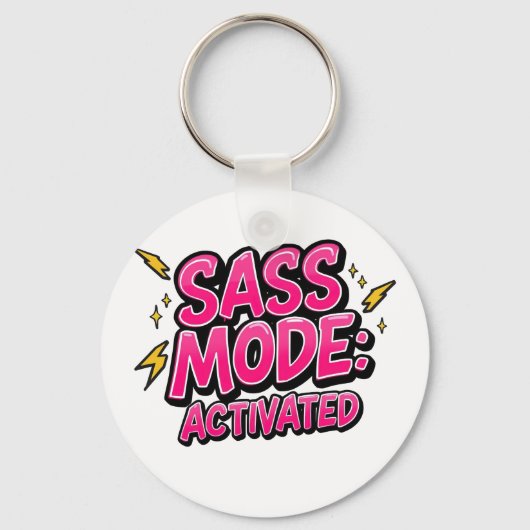 Sassy Attitude and Bold Pop Art Sleutelhanger (Voorkant)
