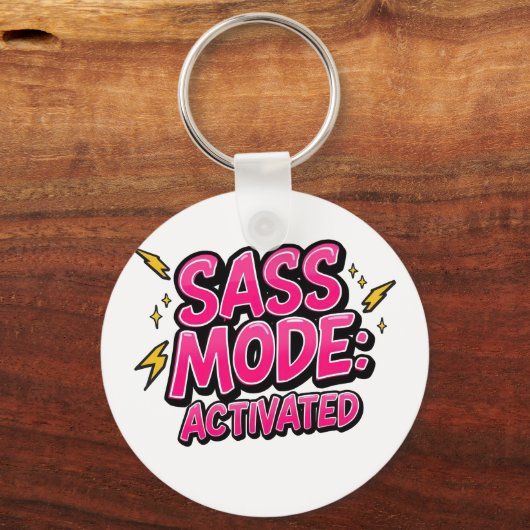 Sassy Attitude and Bold Pop Art Sleutelhanger (Voorkant)