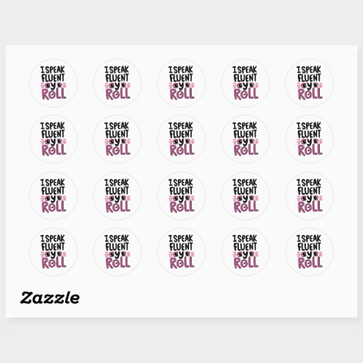 Sassy Attitude "I Speak Fluent Eye Roll" Ronde Sticker (Vel)