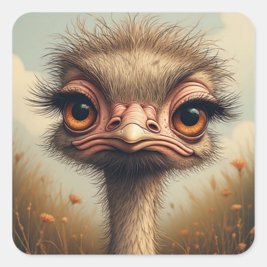 "Sassy Baby Emu Sticker" Sheet Vierkante Sticker (Voorkant)