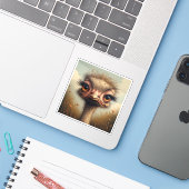 "Sassy Baby Emu Sticker" Vinyl Sticker (Laptop met iPhone)