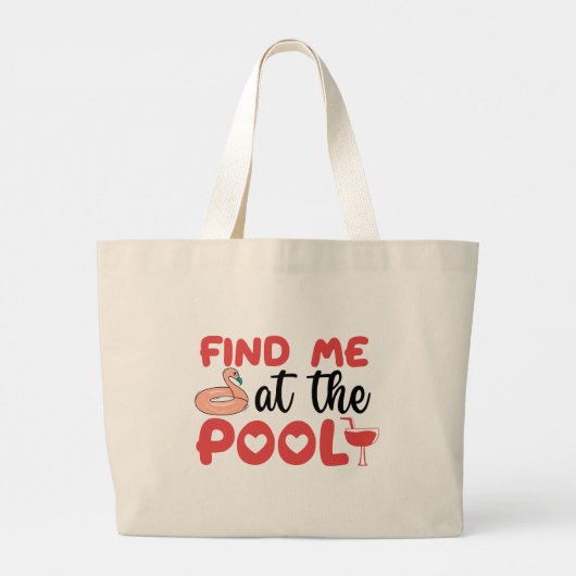Sassy Beach Zwembad Vibes: Vind me bij het zwembad Grote Tote Bag (Achterkant)