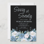 Sassy bij 70 Stoffig Blauw Wit Bloemen Zwart Verja Kaart (Voorkant)
