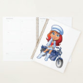 Sassy Biker Meisje met rood haar en motorfiets Planner (Display)