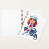Sassy Biker Meisje met rood haar en motorfiets Planner