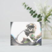 Sassy Biker Rat Terrier Babe Briefkaart (Staand voorkant)