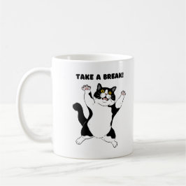Sassy Black Cat Coffee Mug – Take a Break Reminder Koffiemok