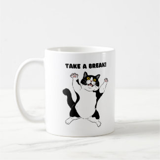 Sassy Black Cat Coffee Mug – Take a Break Reminder Koffiemok