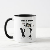 Sassy Black Cat Coffee Mug – Take a Break Reminder Mok (Links)