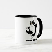 Sassy Black Cat Coffee Mug – Take a Break Reminder Mok (Voorkant rechts)