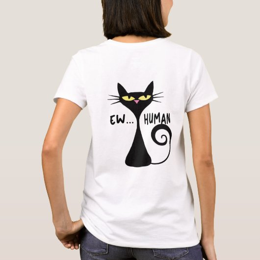 Sassy Black Cat sarcastisch gedrag T-shirt (Achterkant)