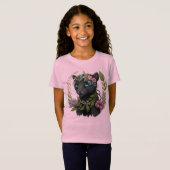 Sassy Black Panther Girl's T-Shirt (Voorkant volledig)