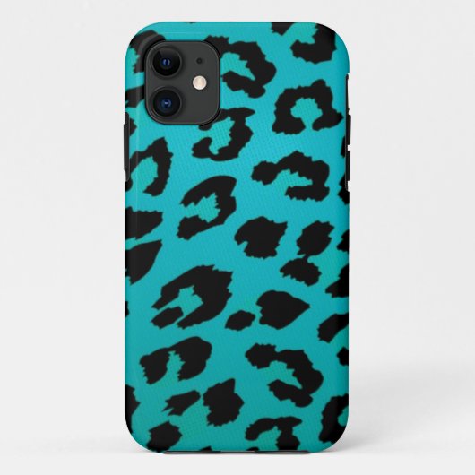 Sassy Blauwgroen Leopard Animal Print Hoesje (Achterkant)