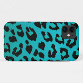 Sassy Blauwgroen Leopard Animal Print Hoesje (Achterkant (horizontaal))