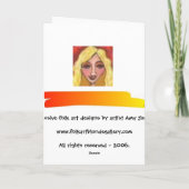 Sassy Blonde & een Rode Stoel - Wenskaart Kaart (Achterkant)