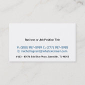 Sassy Blue Glitter Kijk naar Dames in alle beroepe Visitekaartje (Achterkant)