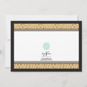 Sassy Blue Heels en Leopard Invitation Kaart (Achterkant)