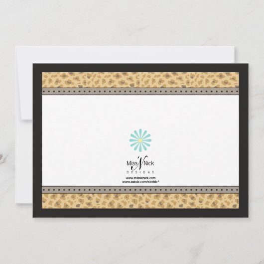 Sassy Blue Heels en Leopard Invitation Kaart (Achterkant)