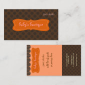 Sassy boutique, Chocolate Brown Polkda Stippen Visitekaartje (Voorkant / Achterkant)