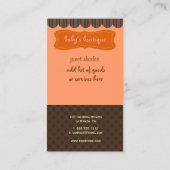 Sassy boutique, Chocolate Brown Polkda Stippen Visitekaartje (Achterkant)