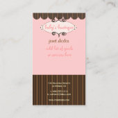 Sassy boutique, visitekaartjes (Achterkant)