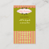 Sassy boutique, visitekaartjes (Achterkant)