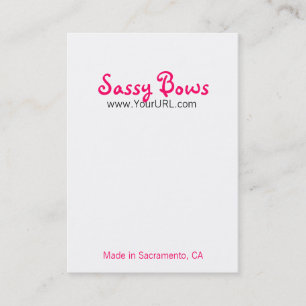 Sassy Bow Chubby Pink & Black Cards Visitekaartje