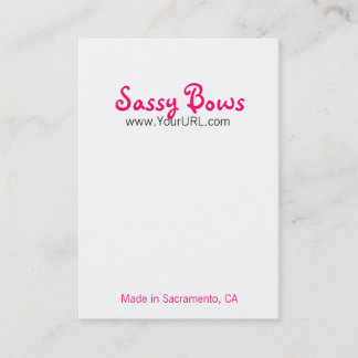 Sassy Bow Chubby Pink & Black Cards Visitekaartje
