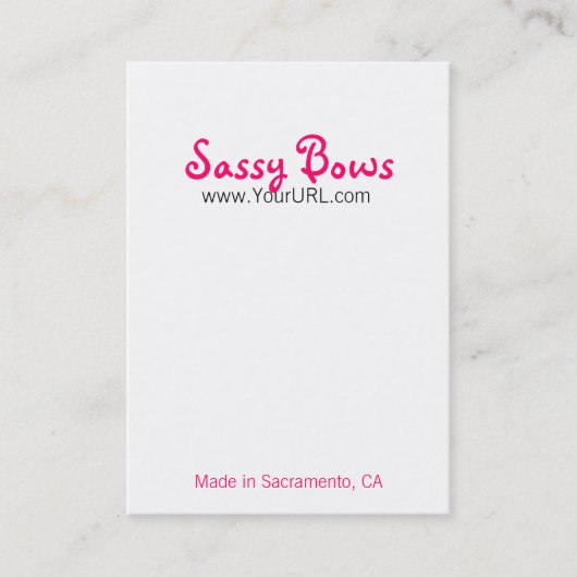 Sassy Bow Chubby Pink & Black Cards Visitekaartje (Voorkant)