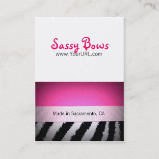 Sassy Bow Chubby Pink & Zebra Bow-kaarten Visitekaartje