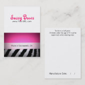 Sassy Bow Chubby Pink & Zebra Bow-kaarten Visitekaartje (Voorkant / Achterkant)