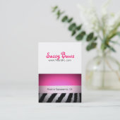 Sassy Bow Chubby Pink & Zebra Bow-kaarten Visitekaartje (Staand voorkant)