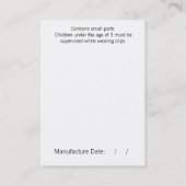 Sassy Bow Chubby Pink & Zebra Bow-kaarten Visitekaartje (Achterkant)