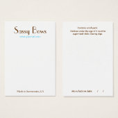 Sassy Bow & Sieraden Display Kaart (Voorkant /achterkant)