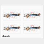 Sassy boy rechthoekige sticker (Vel)