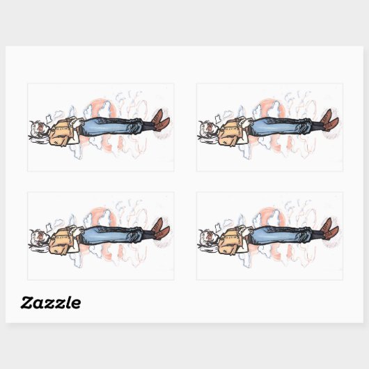 Sassy boy rechthoekige sticker (Vel)