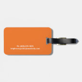 Sassy Bright Oranje, persoonlijk Label meisjes Bagagelabel (Achterkant horizontaal)