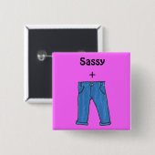Sassy broek-knop vierkante button 5,1 cm (Voorkant /achterkant)