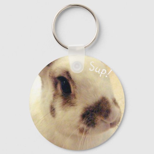 Sassy Bunny Button Key Ring Sleutelhanger (Voorkant)