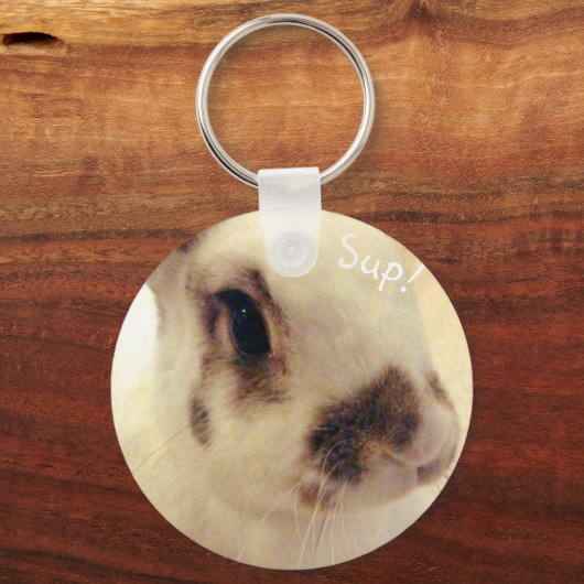 Sassy Bunny Button Key Ring Sleutelhanger (Voorkant)
