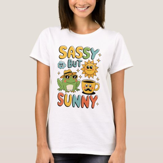 Sassy But Sunny – Grappig Kikker Zomer T-shirt (Voorkant)