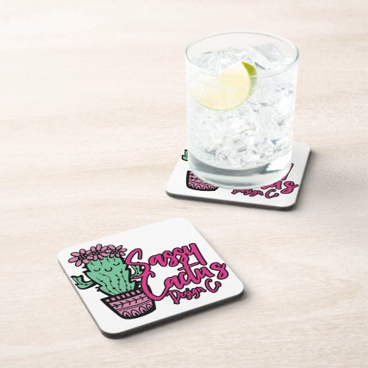 SASSY CACTUS DESIGN GO [logo 1] Bier Onderzetter (Rechterzijde)